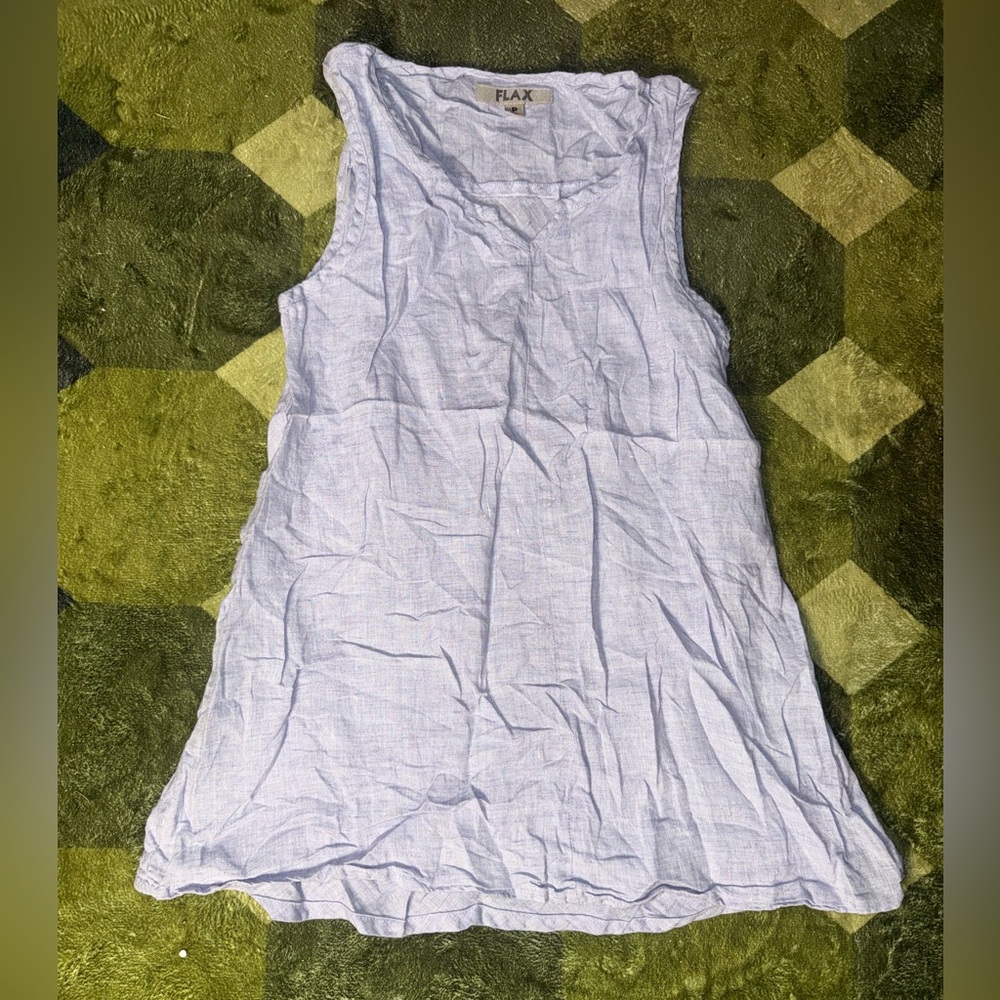Flax Size S (P) Lavender Sleeveless Linen-Blend Tank